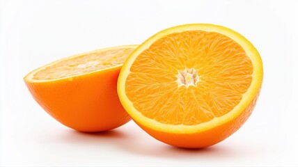 Fototapeta premium Orange with orange slice on a white background