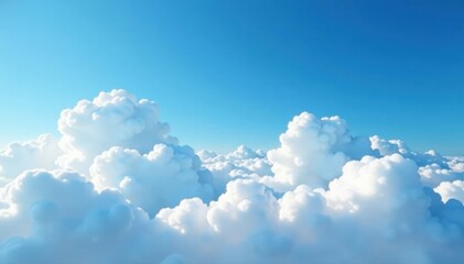 Fluffy clouds forming a layered effect across the blue sky, clouds, landscape, nature