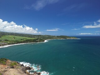 Naklejka premium sainte marie, tombolo island, martinique, antilles