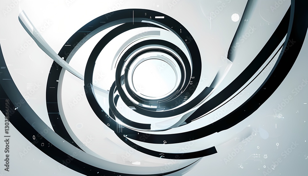 Poster dynamic spiral motion design digital art abstract visuals studio environment close-up view innovativ