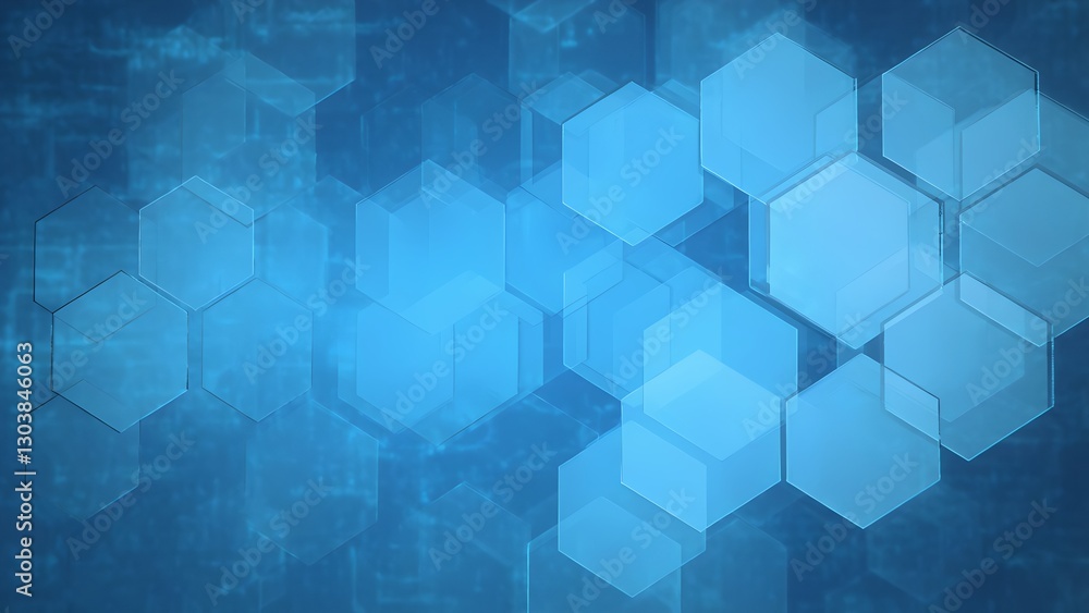 Poster dynamic blue hexagonal pattern background digital design abstract modern technology creative concept