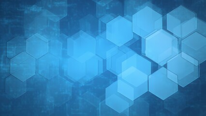 Obraz premium Dynamic blue hexagonal pattern background digital design abstract modern technology creative concept
