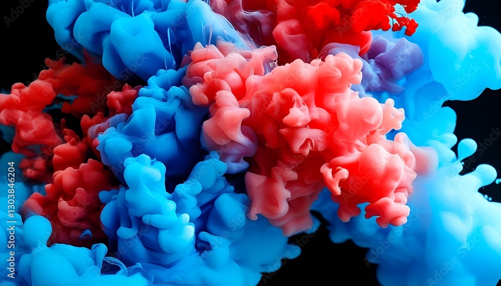 Poster colorful ink swirls create dynamic abstract art studio environment digital art close-up view creativ
