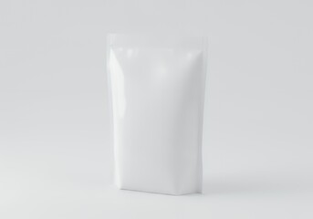 Blank Packaging Bag Mockup Standing on White Background for Product Presentation