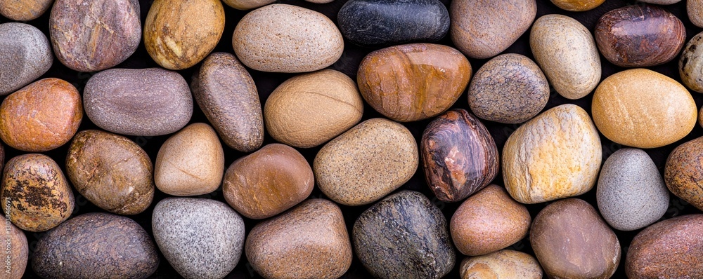 Poster wellness community concepts. smooth pebbles arranged in a natural pattern on a surface.