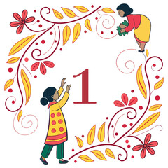 An image of the Bengali new year festival, related vector design on a white background