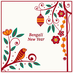 an image of the Bengali new year festival related vector design on a white background