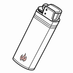 Cigarette gas lighter isolated on white background vector design. 