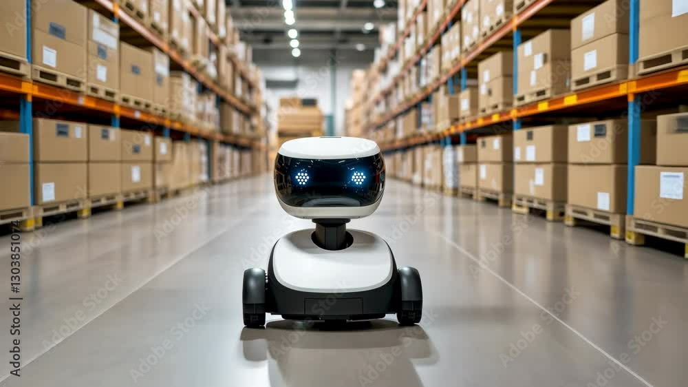 Poster autonomous robot technology for efficient logistics and delivery in modern warehouse automation