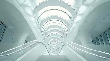 Fototapeta premium Elegant Futuristic Minimalist Architecture with Bright Background Design