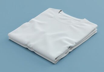 Folded White T-shirt Mockup on Solid Background Simple Presentation