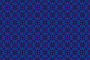 Blue Flowers Seamless Pattern