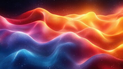 Fototapeta premium Colorful abstract waves, cosmic background, digital art, website design