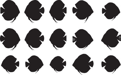 Discus Fish Silhouettes