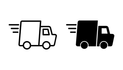 Delivery truck icon vector. Delivery truck sign and symbol. Shipping fast delivery icon
