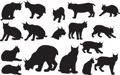 Iberian Lynx Silhouettes