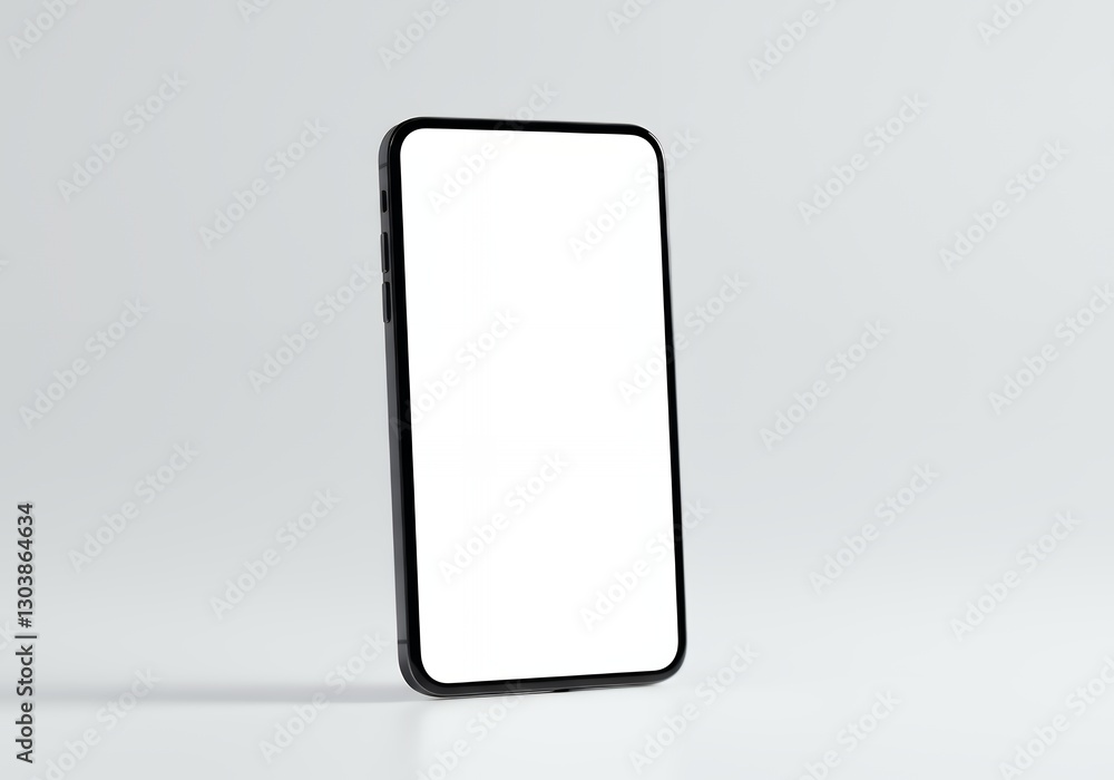 Poster modern smartphone display mockup on white background for app design