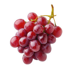 Fototapeta premium a cluster of vibrant red grapes. glistening with moisture. showcasing their plump and juicy texture against a clean white background the fruit's natural beauty. making it suitable for culinary. health