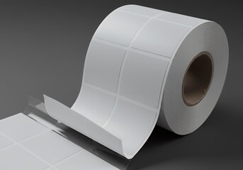 Roll of Blank White Labels Ready for Printing in Business Setting