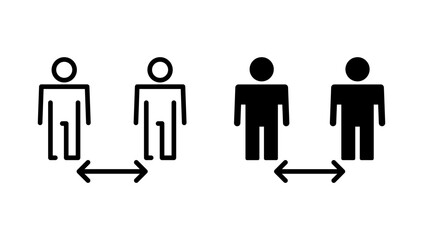 Social distance icon vector. social distancing sign and symbol. self quarantine sign