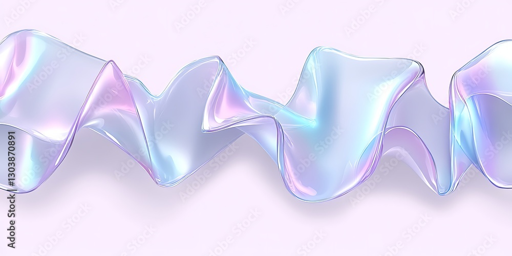 Aufkleber abstract iridescent ribbon flowing on soft background for modern design