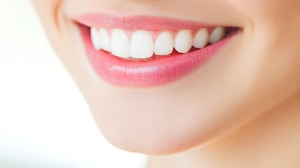 Fototapeta premium Bright smile showcasing clean, healthy teeth, radiating confidence and wellness.