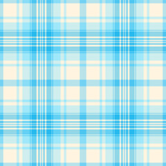 Costume seamless vector background, veil plaid texture tartan. Crease check textile pattern fabric in cyan and light colors.