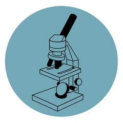 顕微鏡のシンプルなアイソメイラスト03