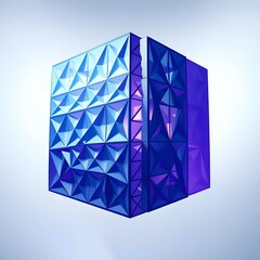 Futuristic abstract design with 3D crystal shapes in blue and purple, creating a modern and aesthetic pattern