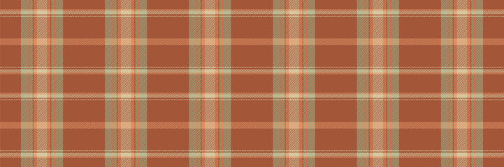 Woven seamless texture tartan, quiet background check pattern. Loft vector textile plaid fabric in orange and pastel colors.