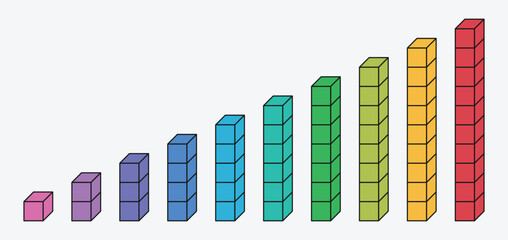 Math counting blocks from 1 to 10. Counting to ten with number blocks