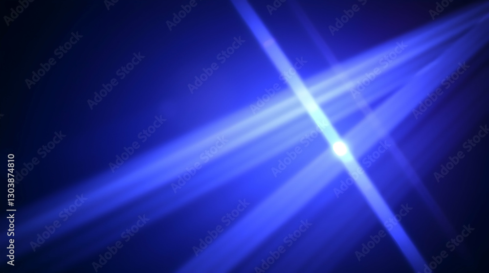 Poster a dark background with intersecting blue streaks of light, creating a dynamic and luminous abstract 
