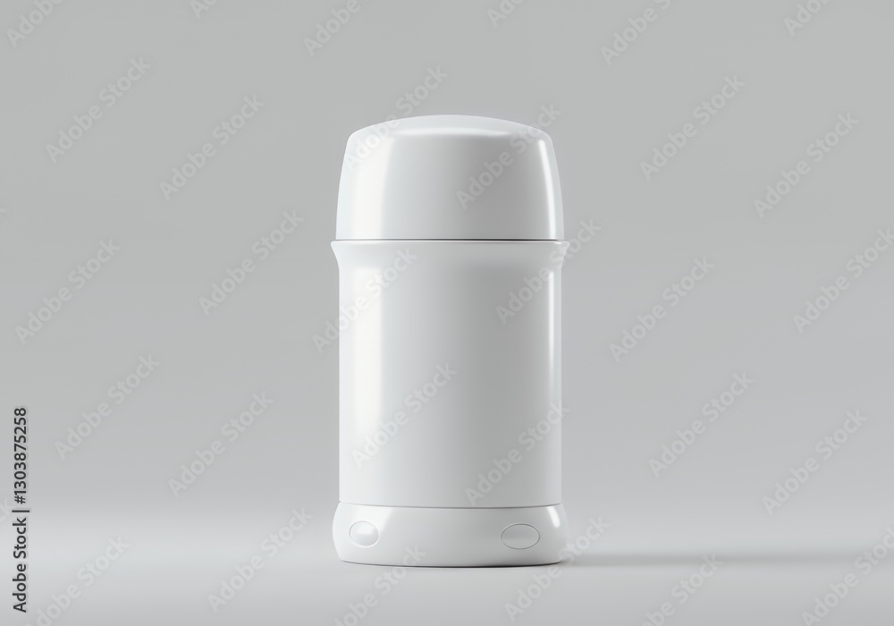 Poster white container mockup standing on gray background for product display