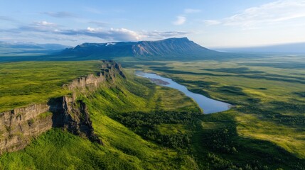 Obraz premium High Altitude View of Mountain Valley