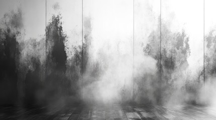 Fototapeta premium Gray Smoky Room Interior for Product Display