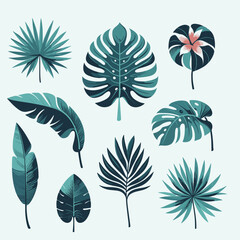 Tropical Leaves Collection: Vector Illustration Set