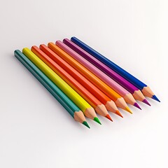 Fototapeta premium Colorful Pencils Art Supplies Stationery Back to School