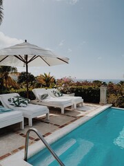 Pool chairs by the pool in Jamaica | Traveling in paradise