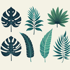 Tropical Leaves Vector Set: Exotic Botanical Illustrations