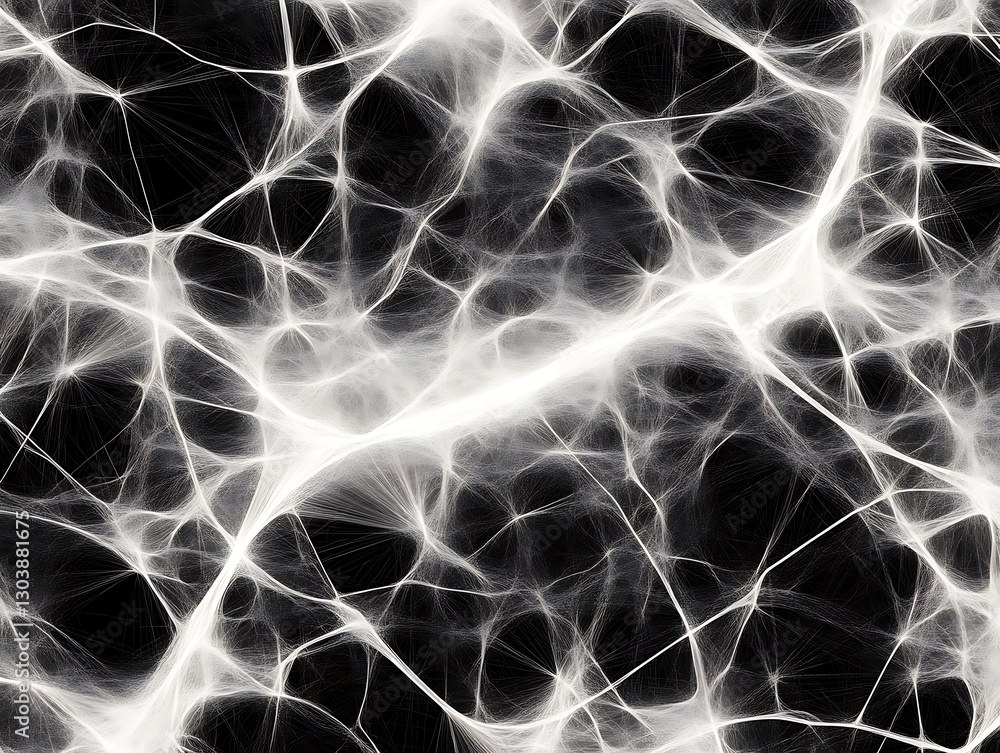Poster dynamic neural network visualization abstract space digital art dark environment close-up technology