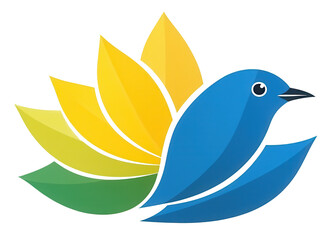 Naklejka premium Stylized blue bird logo icon design