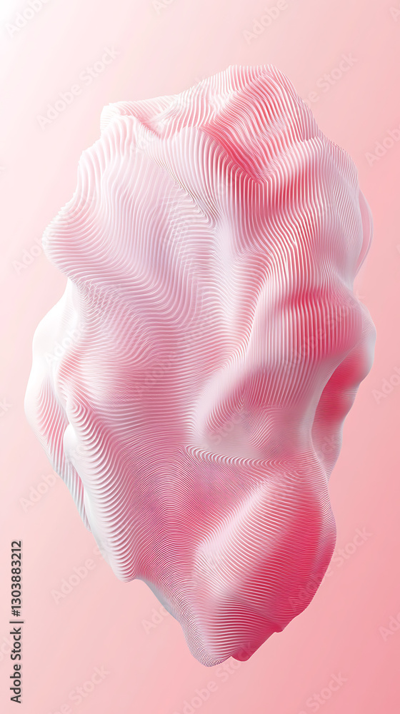 Poster abstract digital sculpture modern art studio 3d visualization minimalist environment close-up view c
