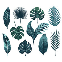 Tropical Foliage Collection: Exotic Leaves Illustration