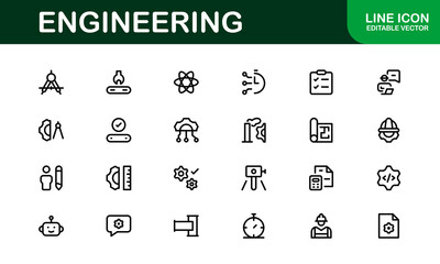 Engineering and Mechanical Icons. Comprehensive Collection for Structural, Civil, and Electrical Engineering Projects
