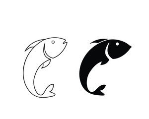 Fish icon dolphin icon vector flat style logo template illustration