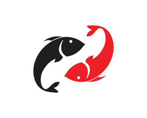 Fish icon dolphin icon vector flat style logo template illustration