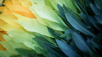 Fototapeta premium Serene Green Yellow Leaf Background Texture