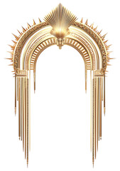 vintage Golden Antique Picture Frame designed as a decorative border for a blank picture on white background