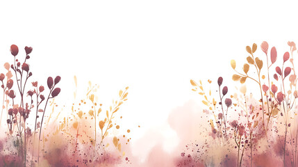 Colorful floral watercolor background with light leaves and abstract textures