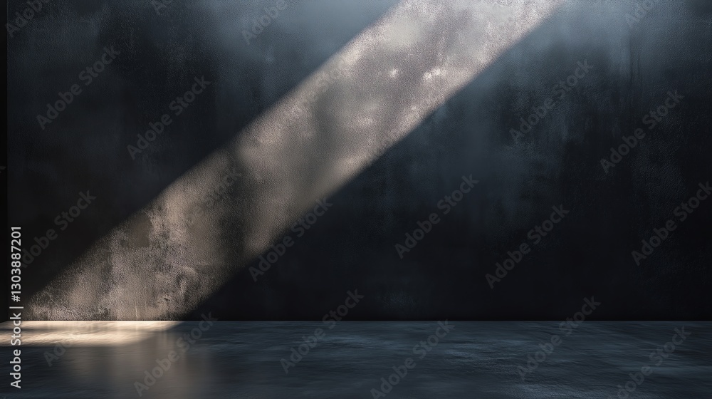 Poster dark industrial cement wall with soft indirect lighting, creating a moody and minimalist backdrop wi